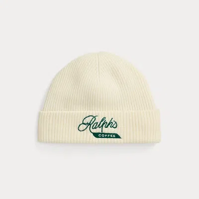 Polo Ralph Lauren Ralph's Coffee Wool-blend Beanie In Cream