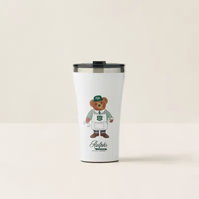 Ralph Lauren Ralph's Coffee Polo Bear Tumbler In White/green