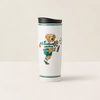 Ralph Lauren Ralph's Coffee Soccer Polo Bear Tumbler In White/green