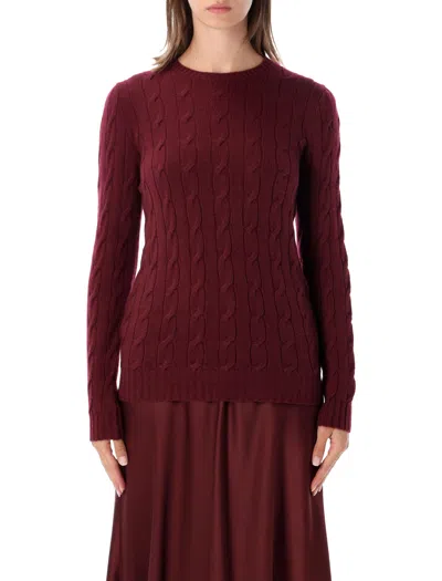 Ralph Lauren Slim Fit Pure Cashmere Crewneck Jumper In Burgundy