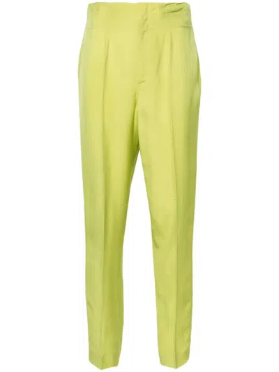 Polo Ralph Lauren Ramona Silk-blend Shantung Pant In Green