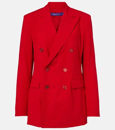 Ralph Lauren Ramona Double-breasted Wool-blend Blazer In Red