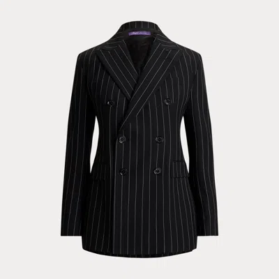 Ralph Lauren Ramona Striped Washed Jacket In Black/lux Cream