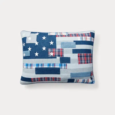 Ralph Lauren Ramsey Patchwork Flag Throw Pillow In Blue