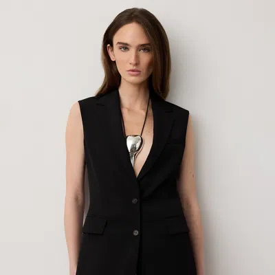 Ralph Lauren Randy Grain De Poudre Vest In Black
