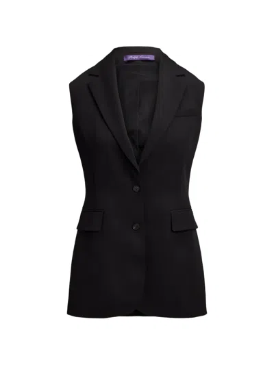 Ralph Lauren Randy Single-breasted Grain De Poudre Vest In Black