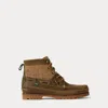 Ralph Lauren Ranger Mid Suede & Wool Tweed Boot In Brown