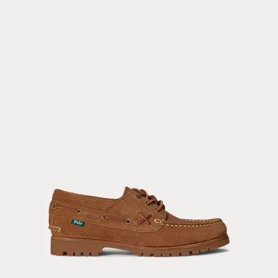 Ralph Lauren Ranger Suede Boat Shoe In Brown