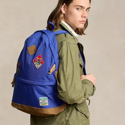 Ralph Lauren Ranger Suede-trim Backpack In Blue