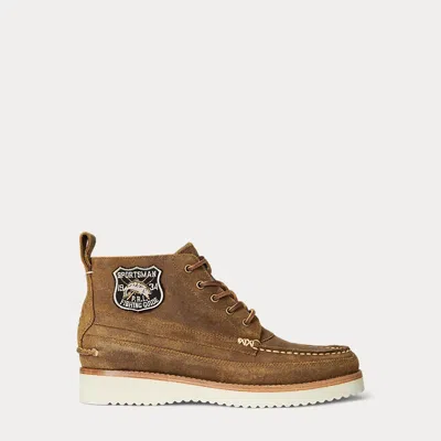 Ralph Lauren Ranger Suede Workboot In Brown