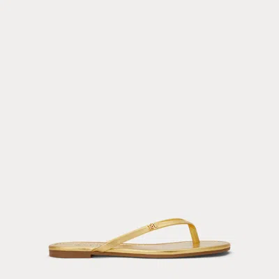 Ralph Lauren Raquel Metallic Leather Flip-flop In Multi