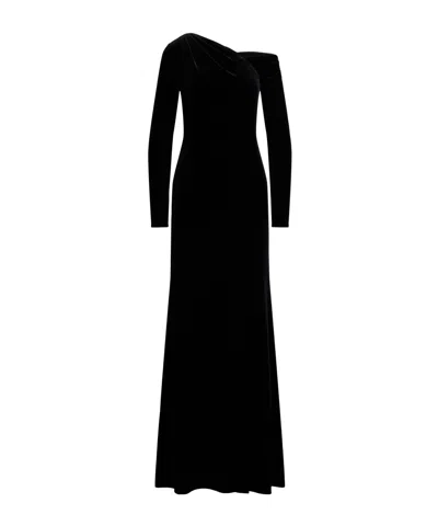 Ralph Lauren Real Leather Cateema Ball Gown In Black