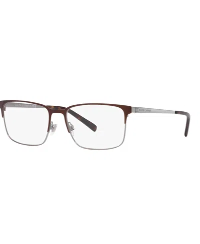 Ralph Lauren Rectangle Men's Eyeglasses, Rl5119 In Semi Matte Brown,gunmetal