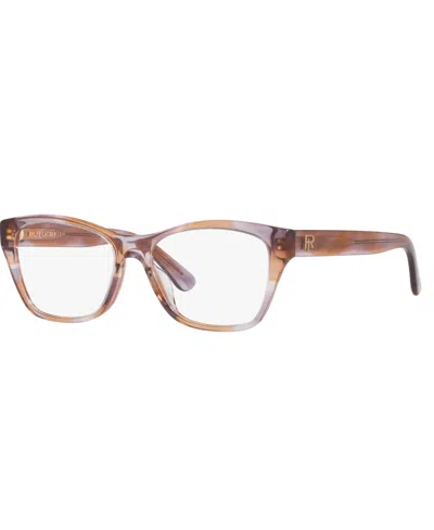 Ralph Lauren Rectangle Women's Eyeglasses, Rl6230u In Shiny Violet Brown Havana
