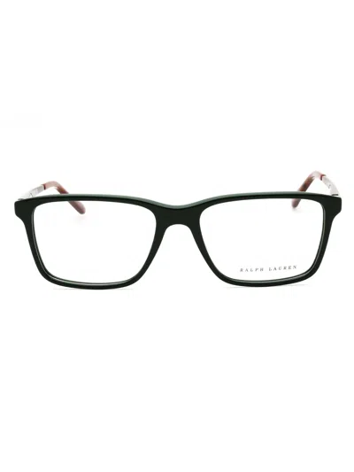 Ralph Lauren Rectangular Acetate Eyeglasses For Men In Black