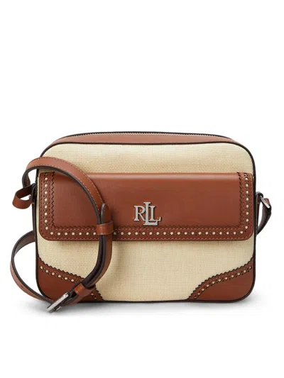 Ralph Lauren Rectangular Crossbody Bag In Smooth Leather In Brown