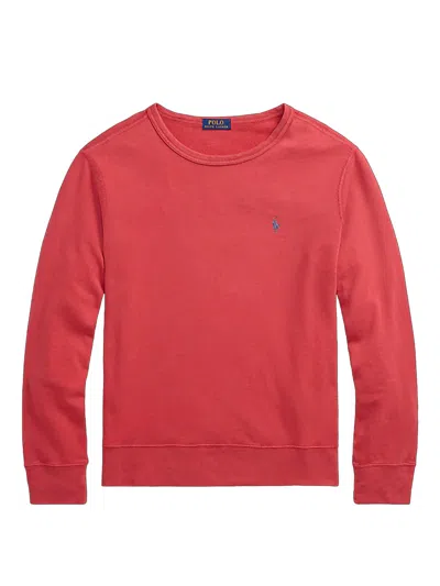 Ralph Lauren Red Embroidered Logo Sweatshirt