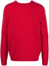 Ralph Lauren Wool-cashmere Blend Crewneck Knit Sweater In Red