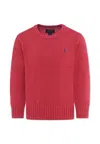 Ralph Lauren Red Sweater For Kids With Horse In Red