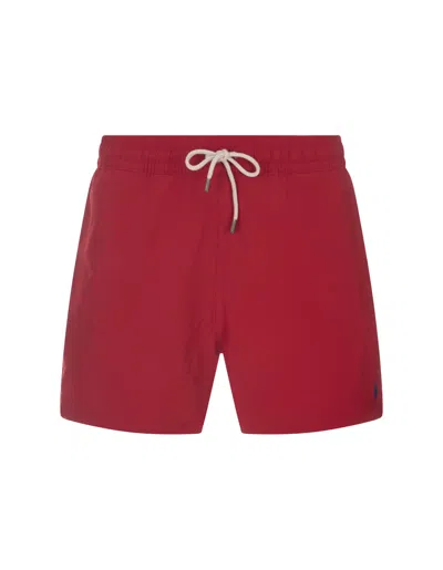 Ralph Lauren Red Swim Shorts With Embroidered Pony