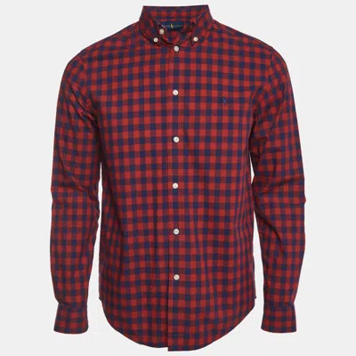 Pre-owned Ralph Lauren Red/blue Plaid Cotton Button Down Shirt S