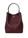 Ralph Lauren Reese Logo-plaque Top-handle Bucket Bag In Burgundy