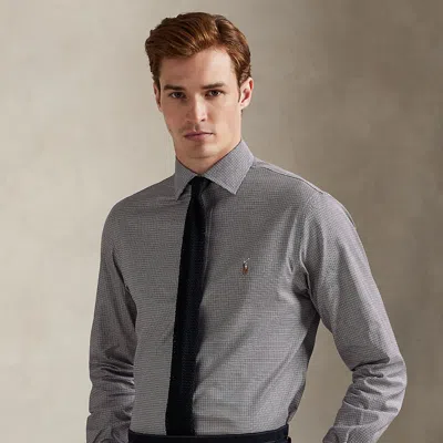 Ralph Lauren Regent Custom Fit Plaid Oxford Shirt In Gray