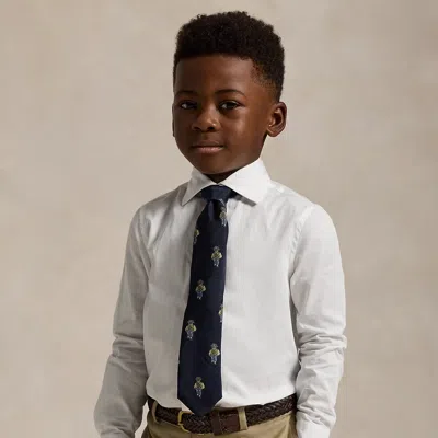 Ralph Lauren Kids' Regent Slim Fit Cotton Dress Shirt In White