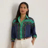 Ralph Lauren Relaxed Fit Belting & Polka-dot Shirt In Multi