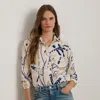 Ralph Lauren Lauren  Belting Print Classic Fit Crepe Button-up Shirt In Multi