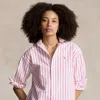 Ralph Lauren Relaxed Fit Cotton Oxford Shirt In A White/beach Pink St