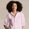 Polo Ralph Lauren Relaxed Fit Cotton Oxford Shirt In A White/beach Pink St