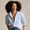 Polo Ralph Lauren Relaxed Fit Cotton Oxford Shirt In B White/lake Blue Str
