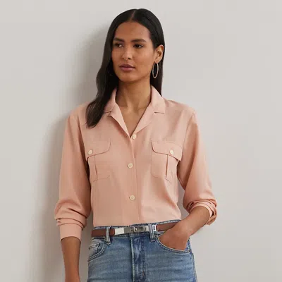 Ralph Lauren Kids' Relaxed Fit Crepe Shirt In Sunrise Blush