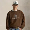 Ralph Lauren Relaxed Fit Fleece Graphic Sweatshirt In Brown