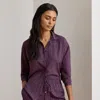 Ralph Lauren Relaxed Fit Foulard-print Crepe Shirt In Purple