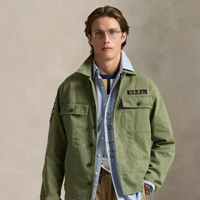 Ralph Lauren Relaxed Fit Herringbone Twill Workshirt In Green