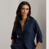 Ralph Lauren 100% Linen Shirt In Blue