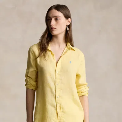 Polo Ralph Lauren Relaxed Fit Linen Shirt In Banana Peel