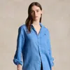 Polo Ralph Lauren Relaxed Fit Linen Shirt In Rig Blue