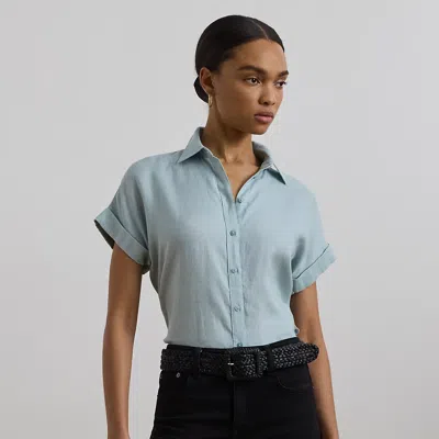 Ralph Lauren Relaxed Fit Linen Short-sleeve Shirt In Aqua Pearl