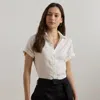 Ralph Lauren Relaxed Fit Linen Short-sleeve Shirt In White