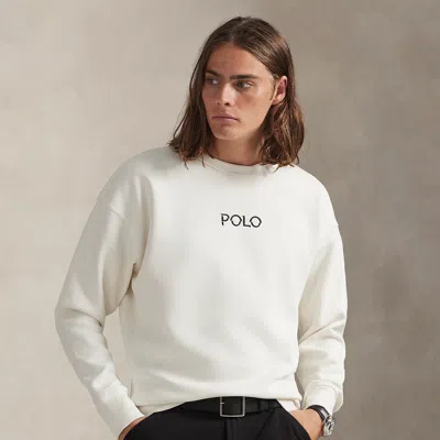 Ralph Lauren Relaxed Fit Logo Double-knit Sweatshirt In White