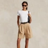 Ralph Lauren Relaxed Fit Long Pleated Short In Monument Tan