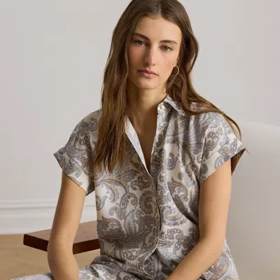 Ralph Lauren Relaxed Fit Paisley Short-sleeve Shirt In Cream Multi