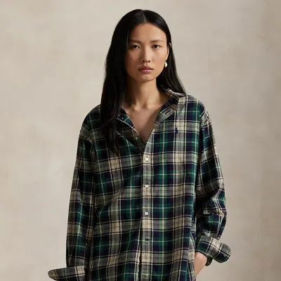 Ralph Lauren Relaxed Fit Plaid Cotton Shirt In Green