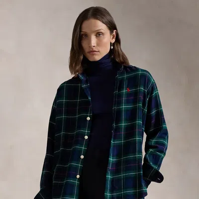 Polo Ralph Lauren Relaxed Fit Plaid Cotton Shirt In Green Check