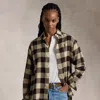 Polo Ralph Lauren Relaxed Fit Plaid Cotton Shirt In Tan/brown