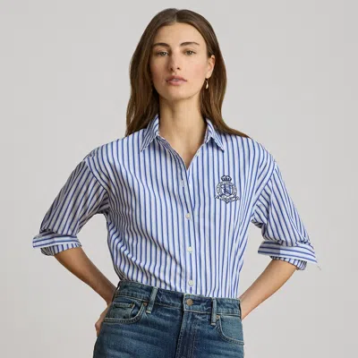 Ralph Lauren Relaxed Fit Striped Broadcloth Shirt In Blue Multi