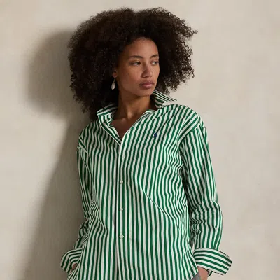 Ralph Lauren Relaxed Fit Striped Cotton Shirt In Green